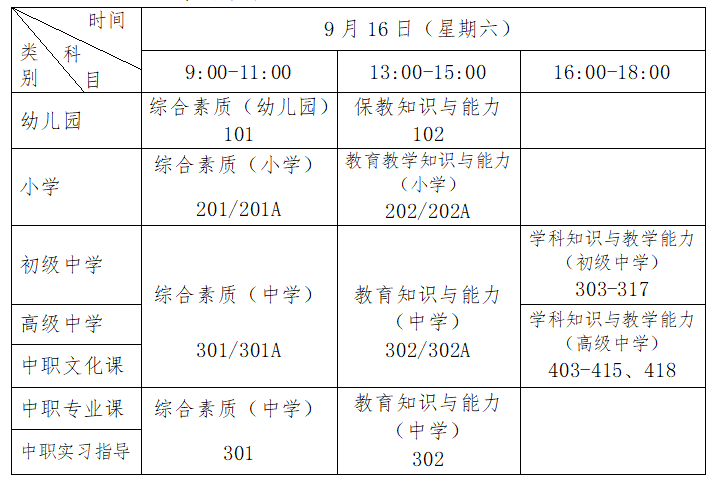 浙江幼兒教師資格證筆試考試時(shí)間